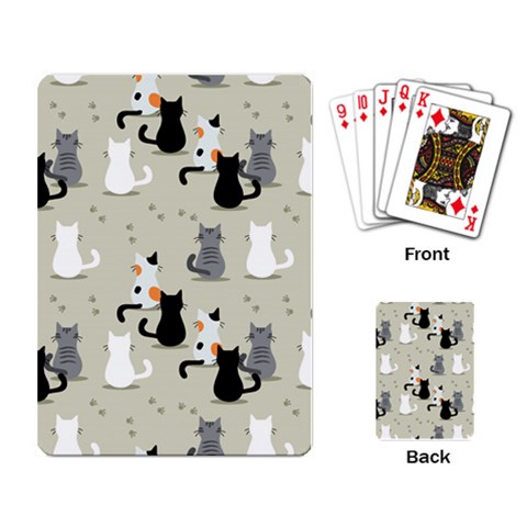 Cute Cat Seamless Pattern Playing Cards Single Design (Rectangle) from ArtsNow.com Back
