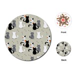 Cute Cat Seamless Pattern Playing Cards Single Design (Round)