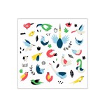 Vector Set Isolates With Cute Birds Scandinavian Style Satin Bandana Scarf 22  x 22 