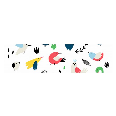Vector Set Isolates With Cute Birds Scandinavian Style Oblong Satin Scarf (16  x 60 ) from ArtsNow.com Front