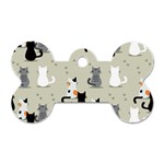 Cute Cat Seamless Pattern Dog Tag Bone (One Side)
