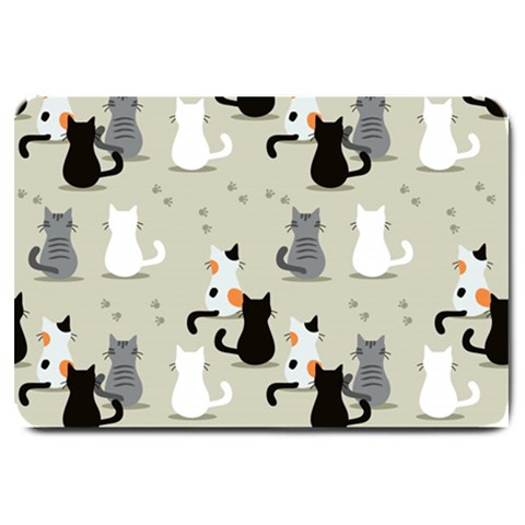 Cute Cat Seamless Pattern Large Doormat from ArtsNow.com 30 x20  Door Mat