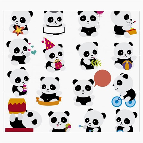 Playing Pandas Cartoons Roll Up Canvas Pencil Holder (S) from ArtsNow.com Front