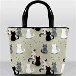 Cute Cat Seamless Pattern Bucket Bag