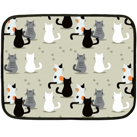 Cute Cat Seamless Pattern Fleece Blanket (Mini) from ArtsNow.com 35 x27  Blanket
