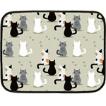 Cute Cat Seamless Pattern Fleece Blanket (Mini)