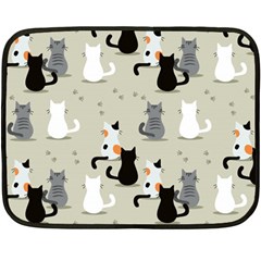 Cute Cat Seamless Pattern Two Sides Fleece Blanket (Mini) from ArtsNow.com 35 x27  Blanket Back