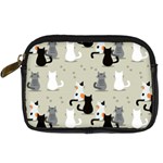 Cute Cat Seamless Pattern Digital Camera Leather Case