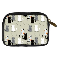 Cute Cat Seamless Pattern Digital Camera Leather Case from ArtsNow.com Back