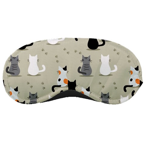 Cute Cat Seamless Pattern Sleep Mask from ArtsNow.com Front