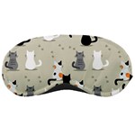 Cute Cat Seamless Pattern Sleep Mask