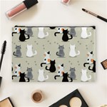 Cute Cat Seamless Pattern Cosmetic Bag (Large)