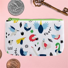 Vector Set Isolates With Cute Birds Scandinavian Style Large Coin Purse from ArtsNow.com Front