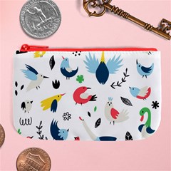 Vector Set Isolates With Cute Birds Scandinavian Style Large Coin Purse from ArtsNow.com Front