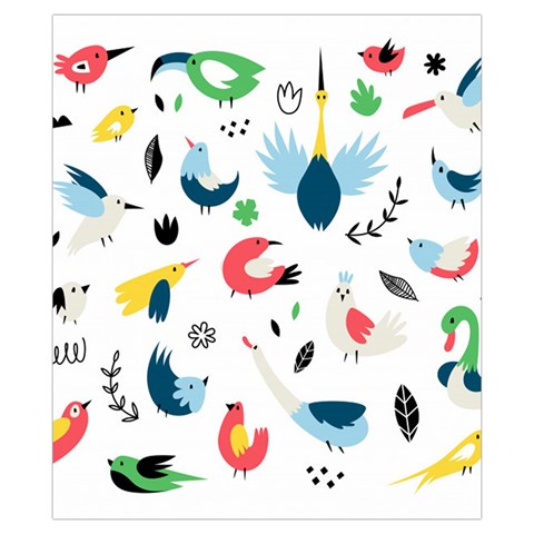 Vector Set Isolates With Cute Birds Scandinavian Style Drawstring Pouch (XS) from ArtsNow.com Front