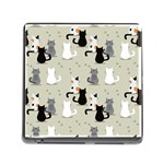 Cute Cat Seamless Pattern Memory Card Reader (Square 5 Slot)