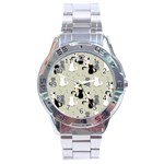 Cute Cat Seamless Pattern Stainless Steel Analogue Watch