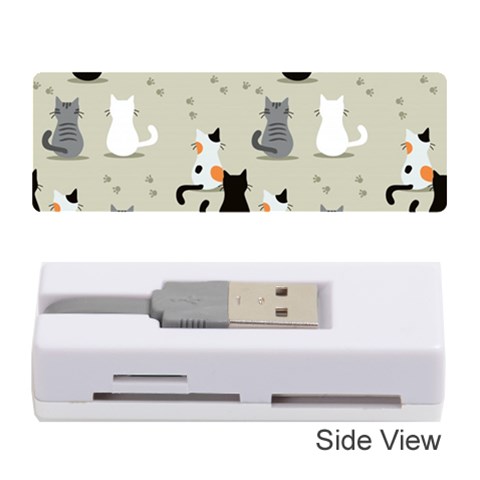 Cute Cat Seamless Pattern Memory Card Reader (Stick) from ArtsNow.com Front