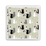 Cute Cat Seamless Pattern Memory Card Reader (Square)