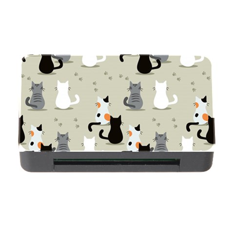 Cute Cat Seamless Pattern Memory Card Reader with CF from ArtsNow.com Front