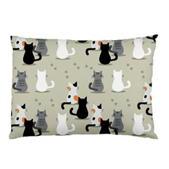 Cute Cat Seamless Pattern Pillow Case (Two Sides) from ArtsNow.com Back