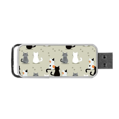 Cute Cat Seamless Pattern Portable USB Flash (Two Sides) from ArtsNow.com Front
