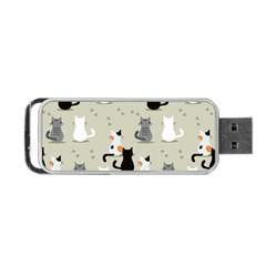 Cute Cat Seamless Pattern Portable USB Flash (Two Sides) from ArtsNow.com Back