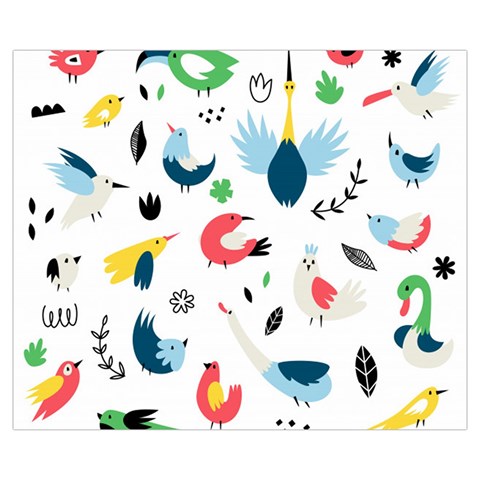 Vector Set Isolates With Cute Birds Scandinavian Style Medium Tote Bag from ArtsNow.com Front