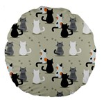 Cute Cat Seamless Pattern Large 18  Premium Round Cushions