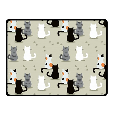 Cute Cat Seamless Pattern Two Sides Fleece Blanket (Small) from ArtsNow.com 45 x34  Blanket Front