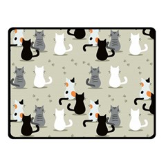 Cute Cat Seamless Pattern Two Sides Fleece Blanket (Small) from ArtsNow.com 45 x34  Blanket Back