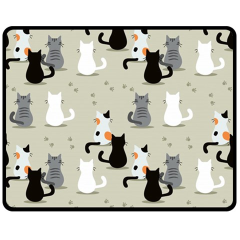 Cute Cat Seamless Pattern Two Sides Fleece Blanket (Medium) from ArtsNow.com 58.8 x47.4  Blanket Front