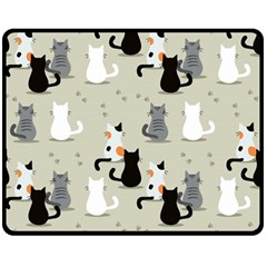 Cute Cat Seamless Pattern Two Sides Fleece Blanket (Medium) from ArtsNow.com 58.8 x47.4  Blanket Back
