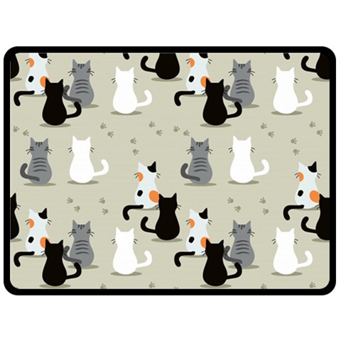 Cute Cat Seamless Pattern Two Sides Fleece Blanket (Large) from ArtsNow.com 80 x60  Blanket Front