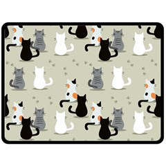 Cute Cat Seamless Pattern Two Sides Fleece Blanket (Large) from ArtsNow.com 80 x60  Blanket Back
