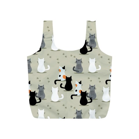 Cute Cat Seamless Pattern Full Print Recycle Bag (S) from ArtsNow.com Front
