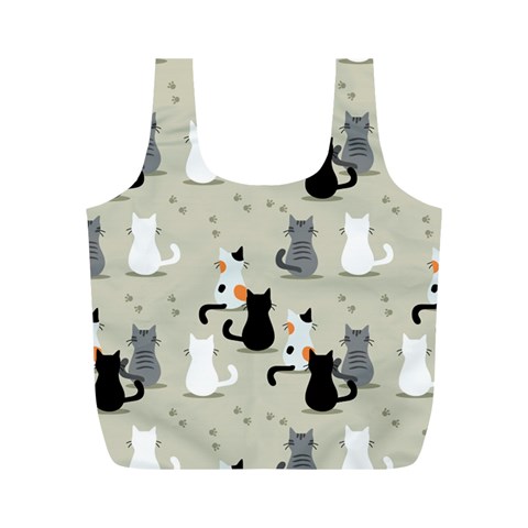 Cute Cat Seamless Pattern Full Print Recycle Bag (M) from ArtsNow.com Front
