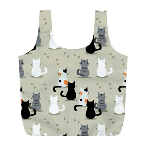 Cute Cat Seamless Pattern Full Print Recycle Bag (L) from ArtsNow.com Front