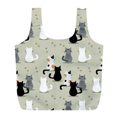 Cute Cat Seamless Pattern Full Print Recycle Bag (L) from ArtsNow.com Back