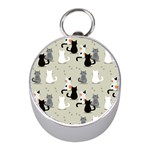 Cute Cat Seamless Pattern Mini Silver Compasses