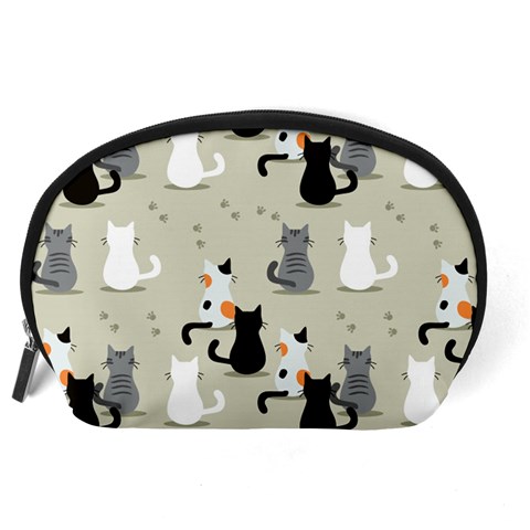 Cute Cat Seamless Pattern Accessory Pouch (Large) from ArtsNow.com Back