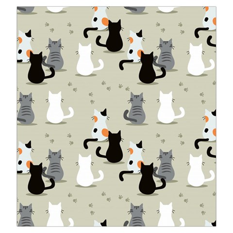 Cute Cat Seamless Pattern Drawstring Pouch (Large) from ArtsNow.com Front