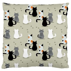 Cute Cat Seamless Pattern Standard Premium Plush Fleece Cushion Case (Two Sides) from ArtsNow.com Back