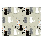 Cute Cat Seamless Pattern Two Sides Premium Plush Fleece Blanket (Mini)