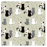 Cute Cat Seamless Pattern Square Satin Scarf (36  x 36 )