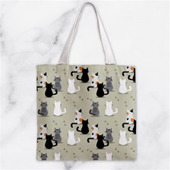Cute Cat Seamless Pattern Zipper Grocery Tote Bag from ArtsNow.com Back