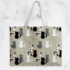 Cute Cat Seamless Pattern Zipper Mini Tote Bag from ArtsNow.com Back