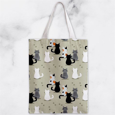 Cute Cat Seamless Pattern Zipper Classic Tote Bag from ArtsNow.com Front