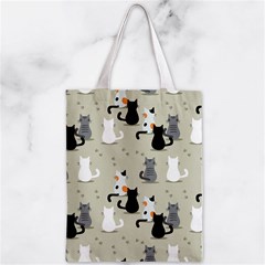 Cute Cat Seamless Pattern Zipper Classic Tote Bag from ArtsNow.com Front