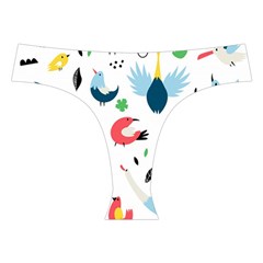 Vector Set Isolates With Cute Birds Scandinavian Style Cross Back Hipster Bikini Set from ArtsNow.com Front Under